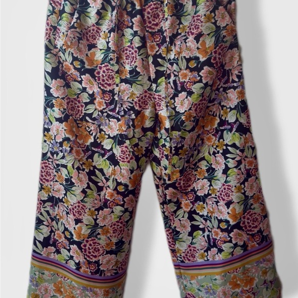Zara Multicolor Floral Wide-Leg Pants - Picture 3 of 3